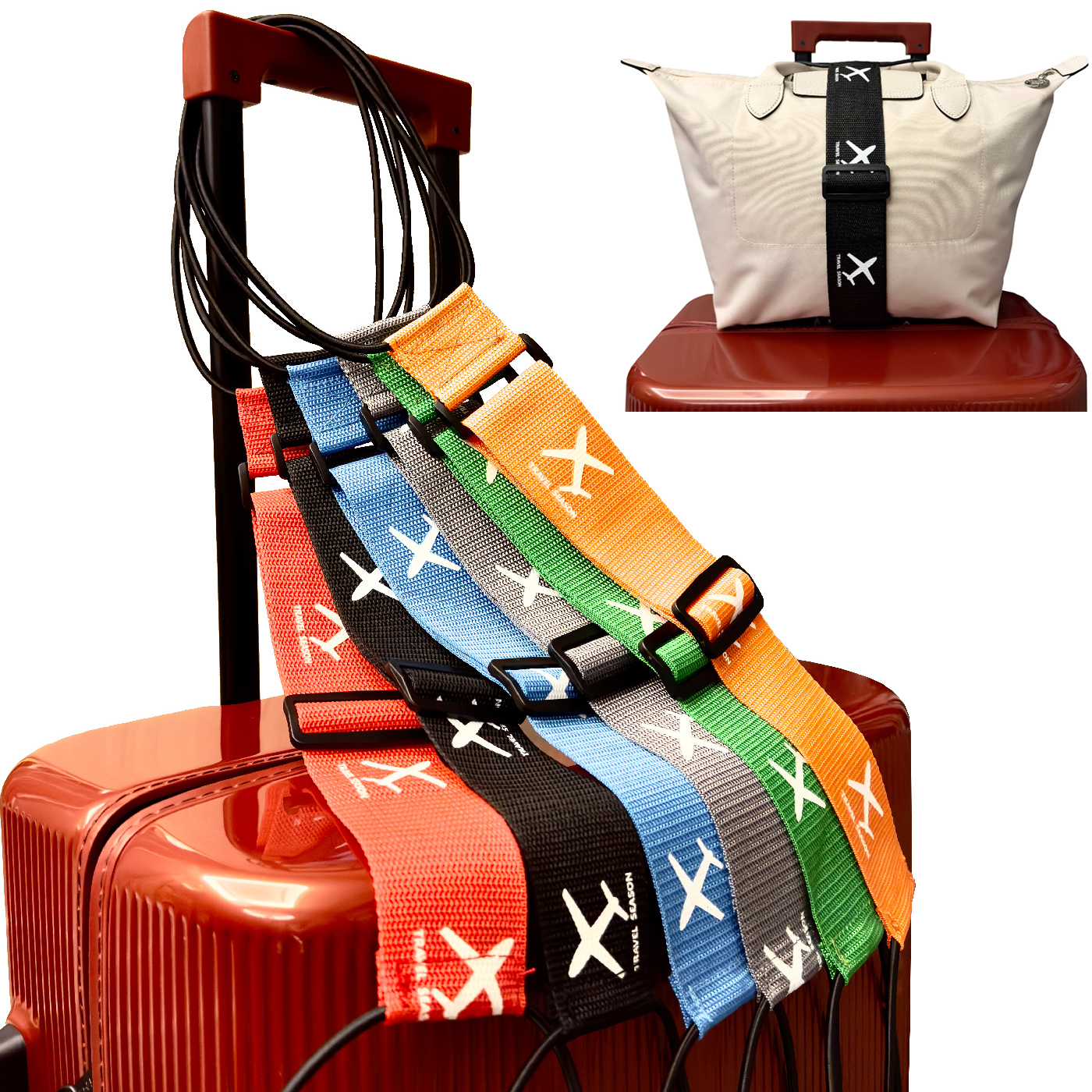 Travel Accessories Gear - Aircraft printed nylon luggage fixed strap