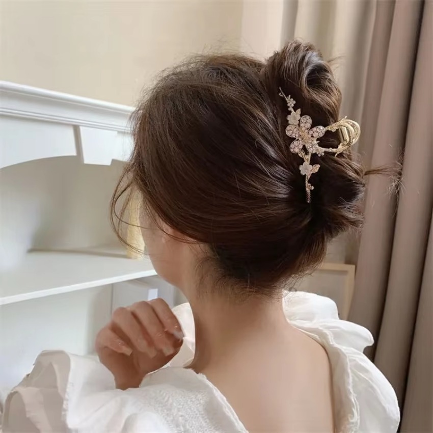 Travel Accessories Aesthetic - 1 Pcs Metal Hair Claw Pearl