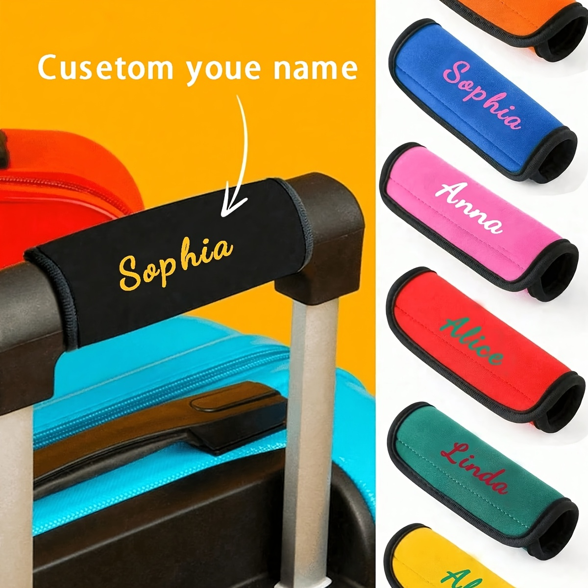 Travel Accessories Personalised - Custom Name Luggage Handle Cover, Custom