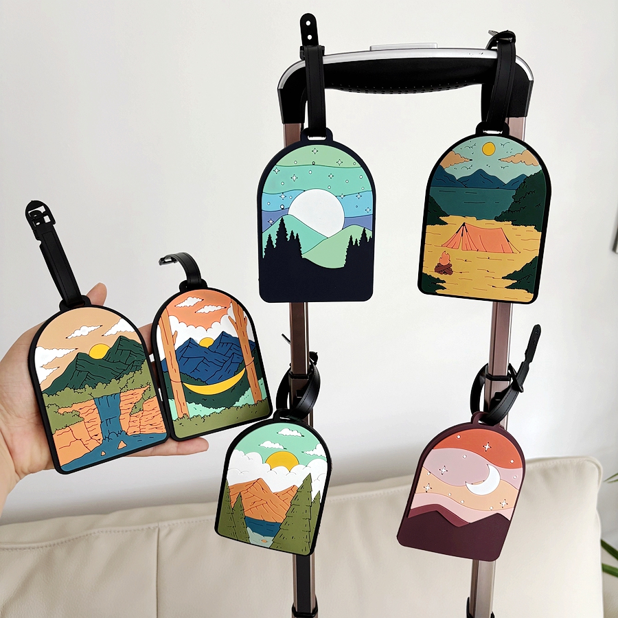 Travel Accessories Personalised - 1/3/6pcs landscape luggage tags, station travel