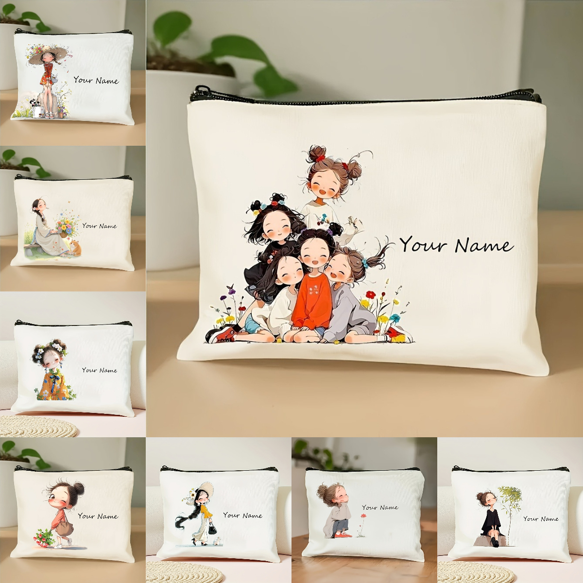 Travel Accessories - Korean-Style Anime Girl Makeup Bag Custom