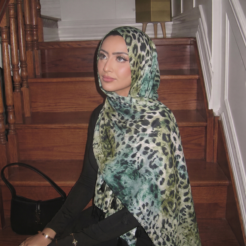 Travel Accessories - Fashion Leopard Print Tassel Hijab Soft