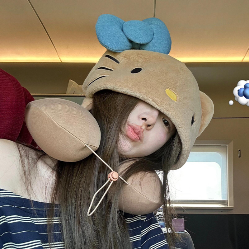 Travel Accessories For Japan - Hello Kitty Hooded Pillow Neck Protector