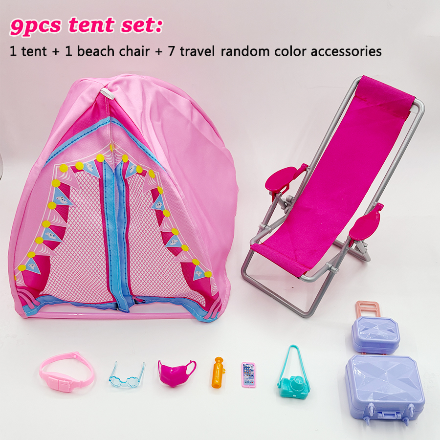 Travel Accessories For 6 Year Old - 9Pcs Tent Beach Chair Travel Accessories
