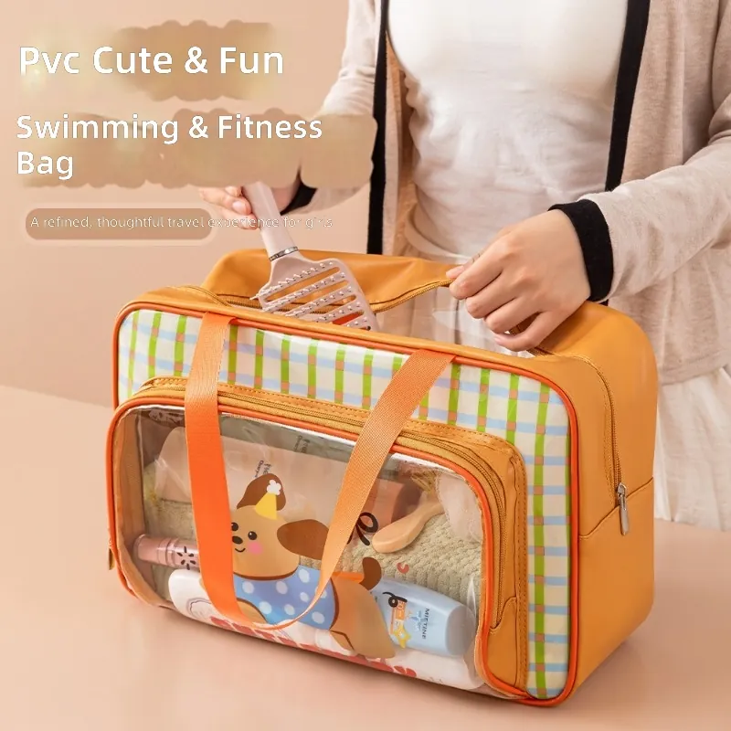 Travel Accessories - Cute PVC Waterproof Dry Wet Separation