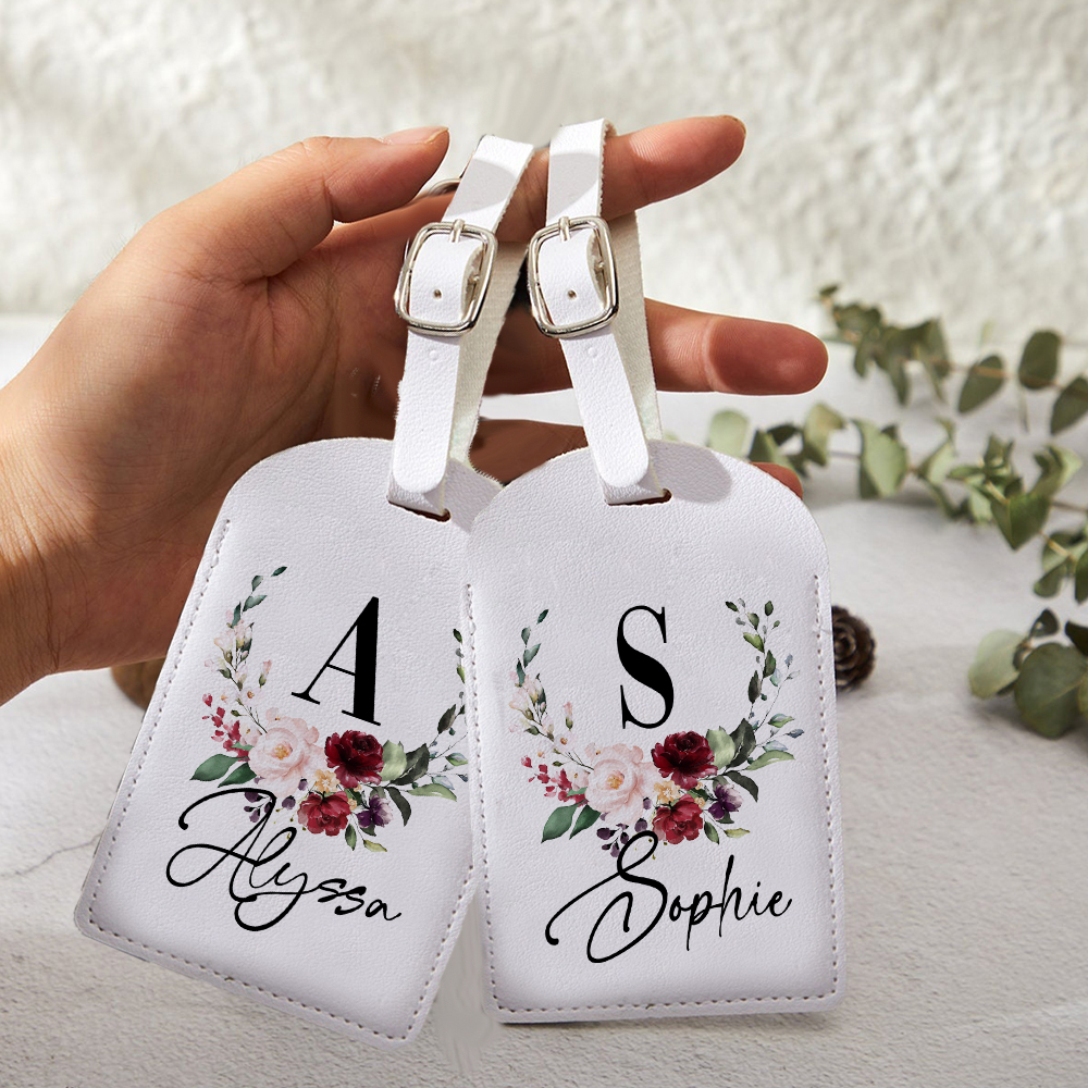 Travel Accessories Personalised - Personalised Pu Leather Luggage Custom Name