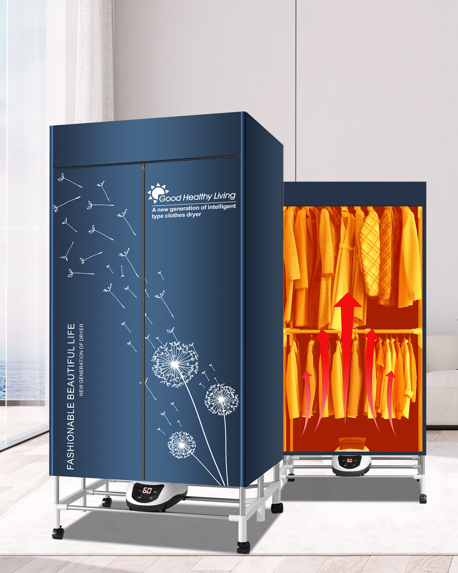 Portable Steamer Clothes - Portable Electric Clothes Dryer,220V-1500W Heated Clothes