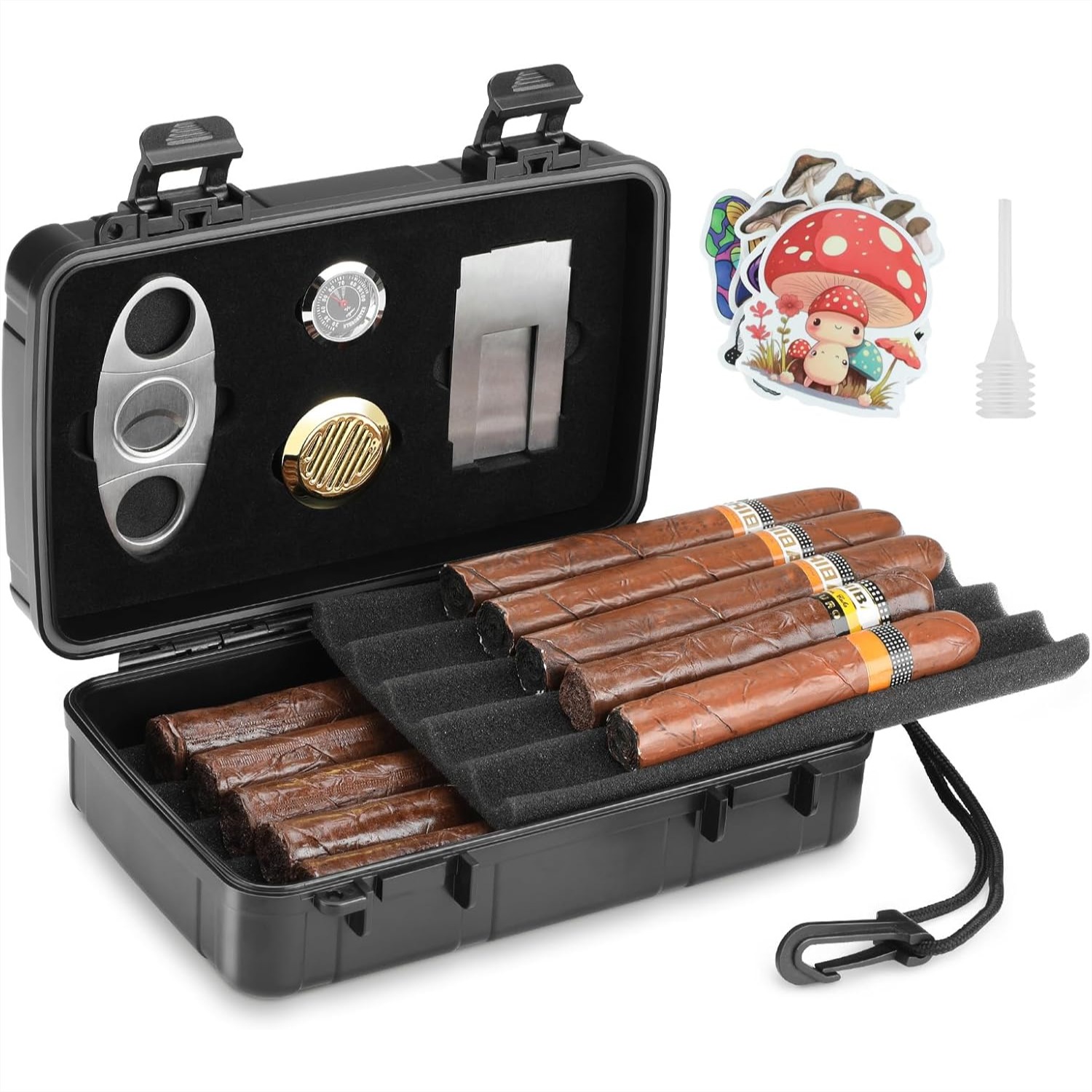 Travel Accessories - Portable Cigar Humidor Holds 10 Cigars