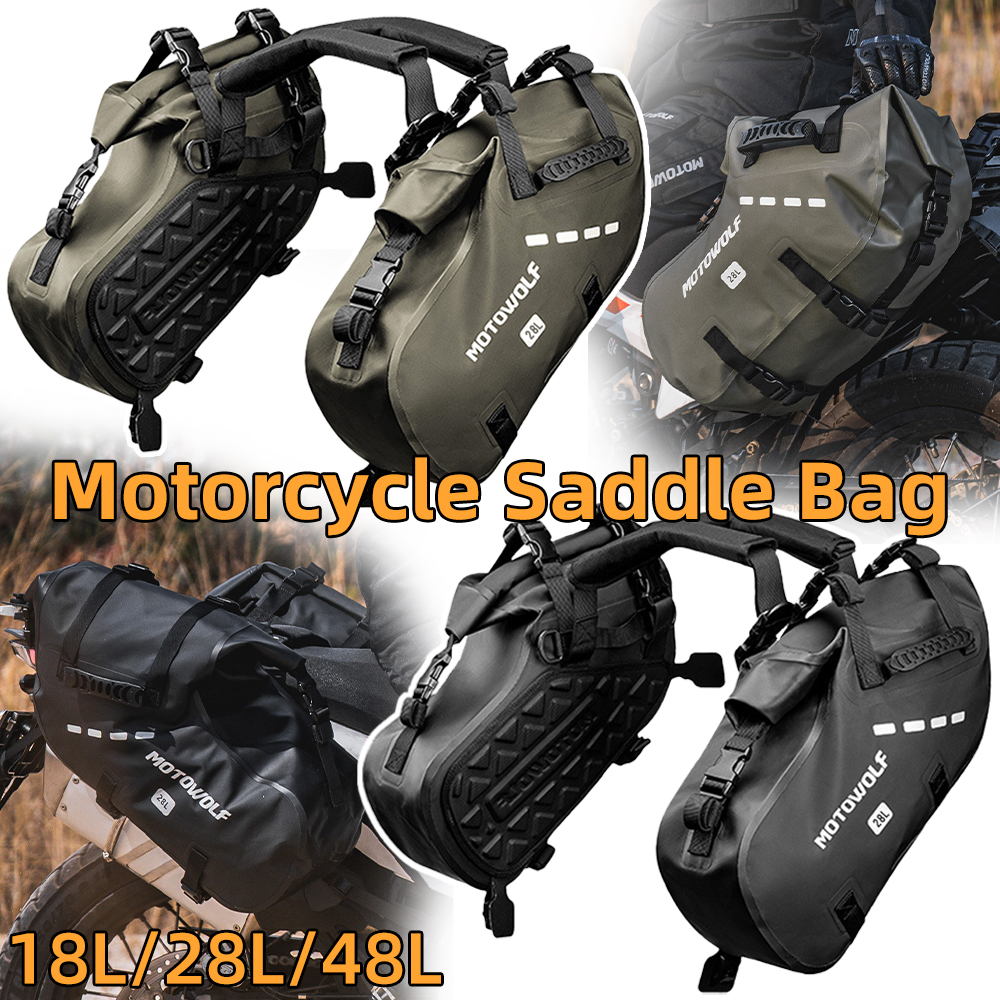Travel Accessories Logo - Waterproof Motorcycle Saddle Bags 18L 28L