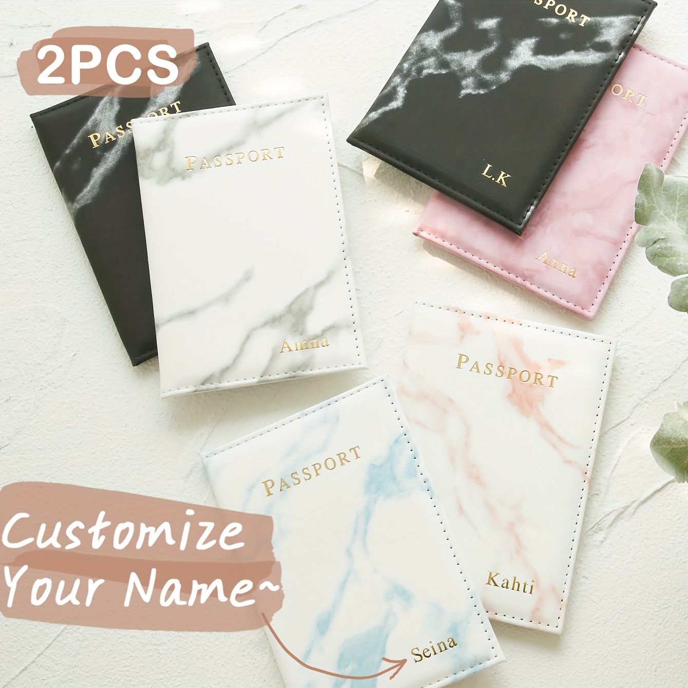 Travel Accessories Personalised - 2PCS Custom Couple Passport Holder Set