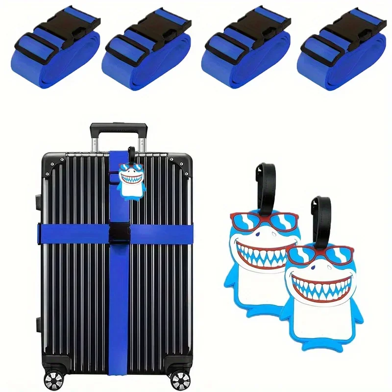 Travel Accessories Gear - 6 Pack Luggage Straps Luggage Tag